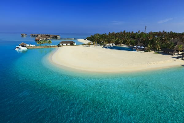 Обои мальдивы, голубая вода, райский остров, море