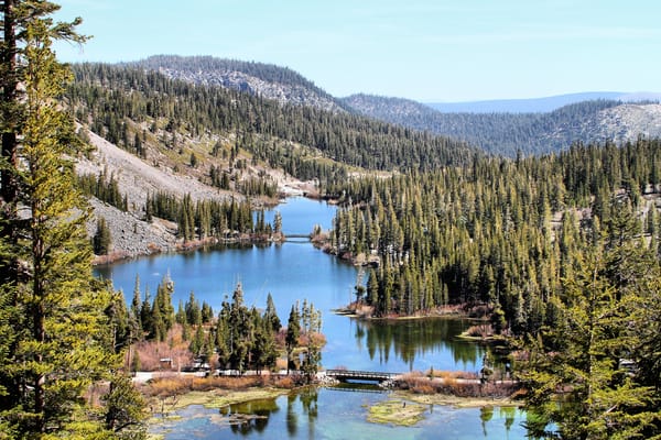 Обои California, лес, горы, озеро, Mammoth Lakes