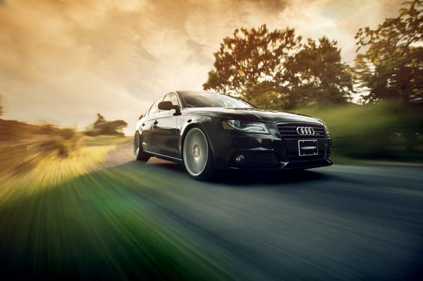 Обои движение, Audi A4 B8, Ronaldo Stewart, Vossen Wheels, black, скорость