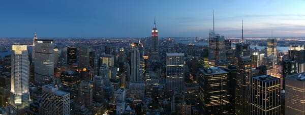 Обои new york, empire state building, город, панорама