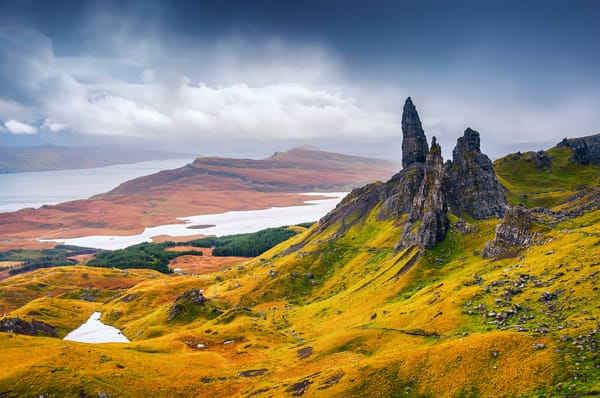 Обои область Хайленд, скалы, The Storr, полуостров Trotternish, осень, Шотландия