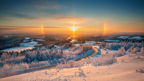 Обои красота, Урал, снег, vlad855, Белогорье, Рождественское гало, сияние, Владимир Чуприков, иней, Christmas, солнце, даль, простор, зима