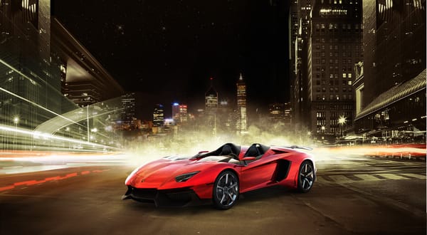 Обои Lamborghini, ночь, Aventador J, ламборджини, город, суперкар