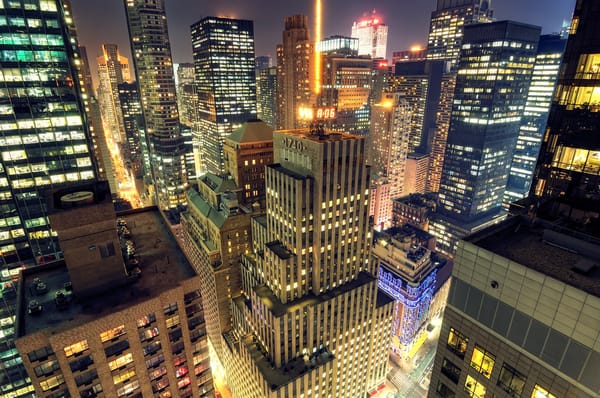Обои Нью-Йорк, City, ночь, New York, Midtown, город, небоскрёбы, Manhattan at Night