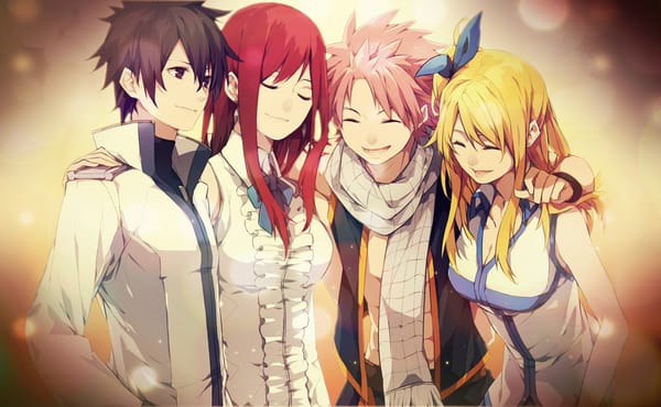 Обои fairy tail, эрза, персонажи, люси, эльза, нацу, грей, сказка о хвосте феи