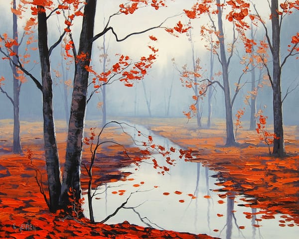 Обои АРТ, РИСУНОК, ARTSAUS, CALM AUTUMN DAY
