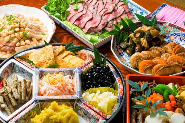 Обои блюда, японская кухня, морепродукты, овощи, ассорти