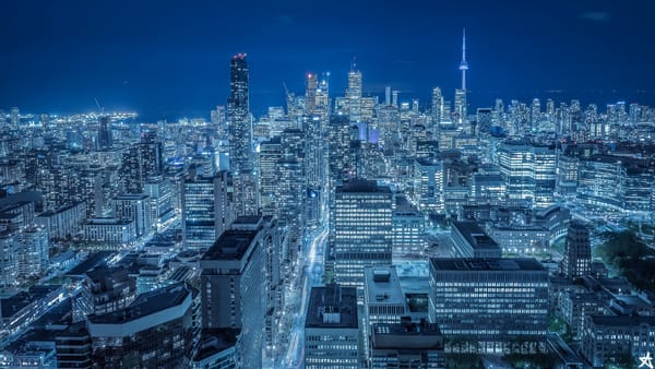 Обои панорама, Toronto, Торонто, Канада, здания, ночной город, небоскрёбы, Canada
