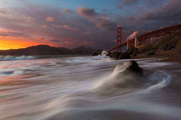 Обои San Francisco, Golden Gate Bridge, Marshall Beach