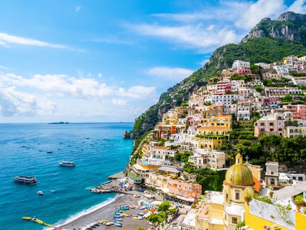 Обои Amalfi Coast, Positano, здания, море, Italy, побережье, Салернский залив, Gulf of Salerno, Амальфитанское побережье, Campania, пейзаж, Позитано, лодки, Кампания, Италия, залив