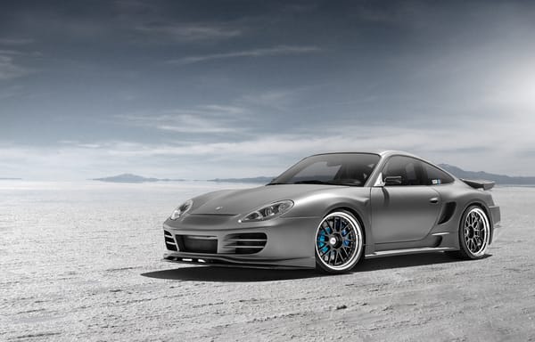 Обои Porsche, серебристый, порше, silvery, Widebody, Top Secret, пустыня, аэродинамический обвес, 991, блик, SSR, front, 996