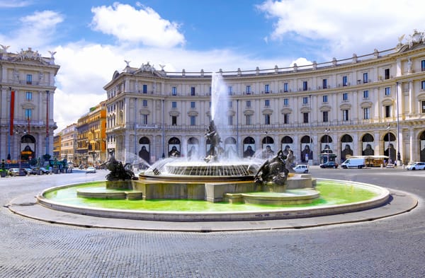 Обои дома, rome, фонтан наяд, город, площадь республики, рим, здания, италия, italy