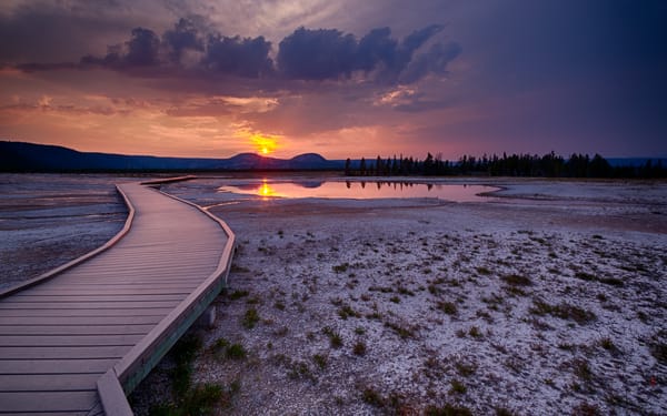 Обои США, Grand Prismatic Spring, штат Монтана, штат Вайоминг, штат Айдахо, Национальный парк Йеллоустон, Большой призматический источник, Йеллоустон