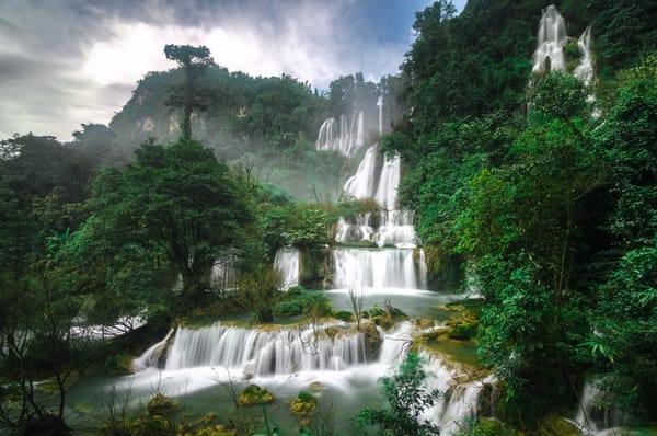 Обои водопад Ти Ло Су, деревья, водопад, каскад, Тайланд, Thi Lo Su Waterfall, Thailand