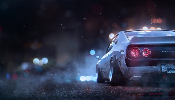 Обои Khyzyl Saleem, Concept Artist at EA, Game Art, Ghost Games, Skyline, Nissan