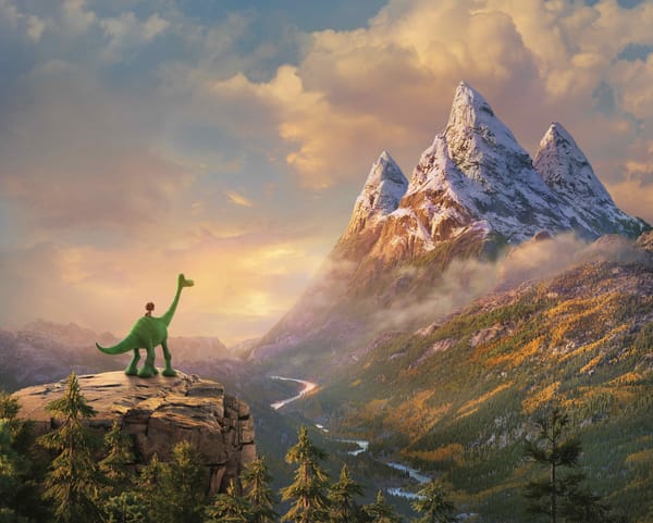 Обои Fantasy, Raymond Ochoa, Comedy, Snow, Sun, Age of Dinosaurs, Landscape, Mountains, Boy, Sky, Movie, Pixar Animation Studios, Plants, Shine, River, The Good Dinosaur, 2015, Animation, Clouds, Trees, Flowers, Spot, Jack Bright, Child, Nature, Water, Peaks, Kid, Walt Disney Pictures, Adventure, Ice, Film, Arlo