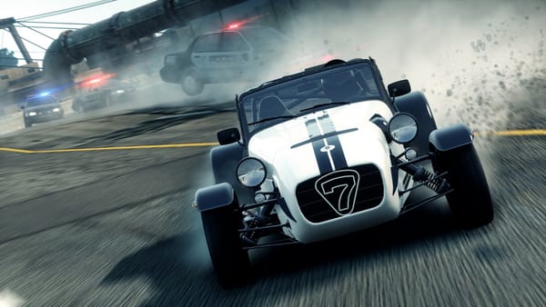 Обои need for speed most wanted 2, Lotus caterham seven superlight r500, погоня, город, еа, гонка