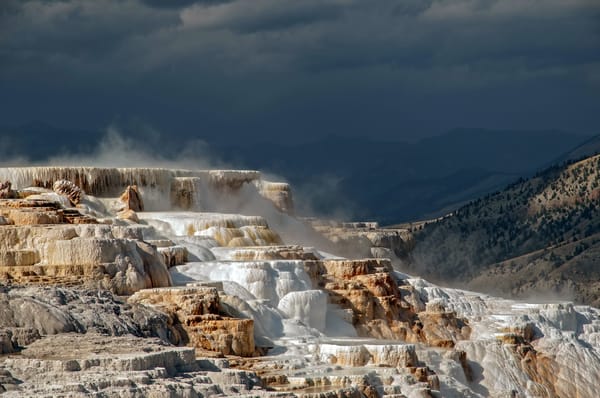 Обои USA, Yellowstone terraces, Wyoming, Yellowstone N.P