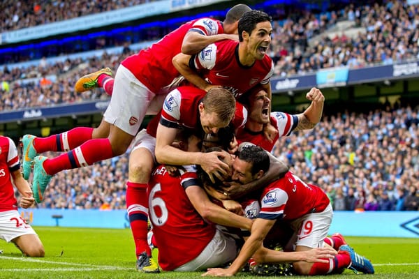 Обои Арсенал, Футбольный клуб, Канониры, трибуны, Arsenal, игроки, Football Club, The Gunners, празднуют