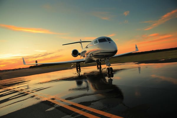 Обои Аэродром, Самолёт, G650, Гражданская, Бизнес-класса, Реактивный, Небо, Авиация, Вечер, Gulfstream, Облака, Закат