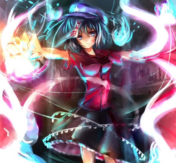 Обои art, miyako yoshika, магия, sakura ani, девушка, отчаянье, touhou, взгляд
