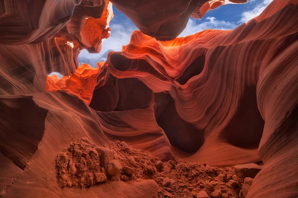 Обои сша, камни, природа, небо, Каньон Антилопы, каньон, Antelope Canyon, Janusz Leszczynski Photography, скалы, аризона