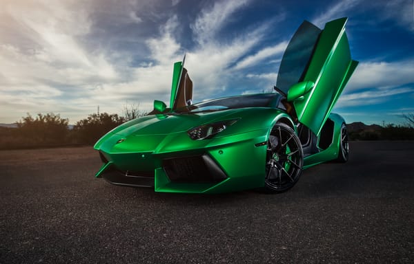 Обои supercar, Lamborghini Aventador, green
