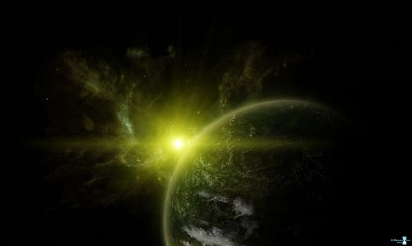 Обои sunrise, звезды, пространство, планета, бесконечность
