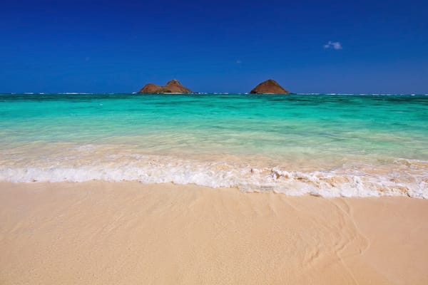 Обои США, океан, Гавайи, Тихий океан, небо, море, Lanikai, Ade Hopkins Photography, Гавайские острова, Kailua, Mokulua Islands, Lanikai Beach, Февраль, пляж, зима