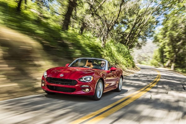 Обои красный, Fiat, автомобиль, 124 Spider, дорога, Lusso, фиат