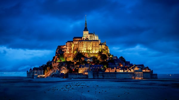 Обои гора, Мон-Сен-Мишель, France, крепость, замок, Normandy, Нормандия, Mont Saint-Michel, Франция