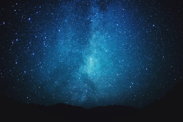 Обои stars, Milky Way, hills, silhouette