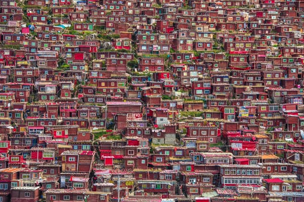 Обои город, Гардзе-Тибетский автономный округ, Larung Gar, Китай, провинции Сычуань, домики