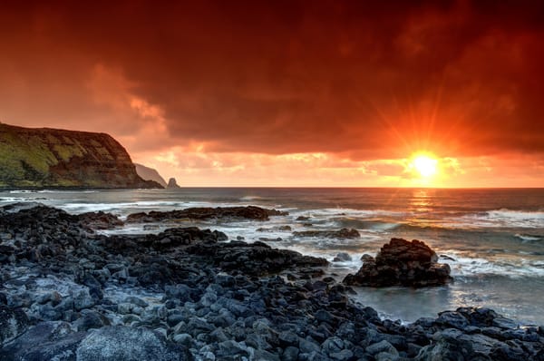 Обои остров Пасхи, камни, polynesia, CL, Valparaiso Region, easter island, рассвет, океан