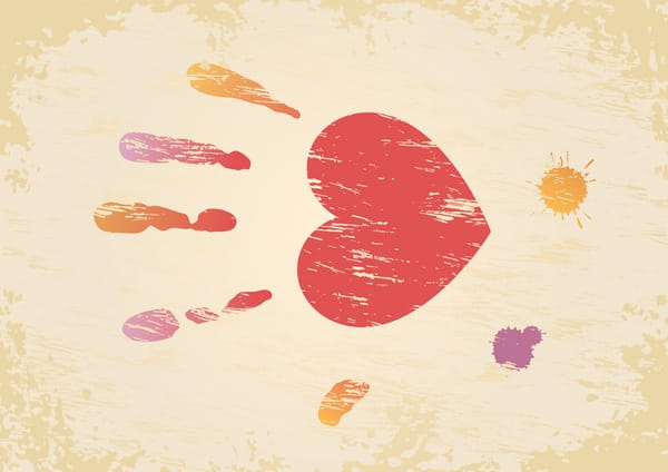 Обои ладонь, сердце, valentines day, клякса, день святого валентина, отпечаток, день влюбленных