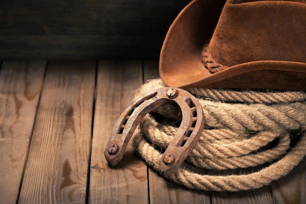 Обои hat, Horseshoe, cowboy hat, wooden floor
