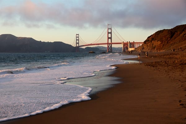 Обои San Francisco, Калифорния, Golden Gate Bridge, usa, California, Сан-Франциско, beach