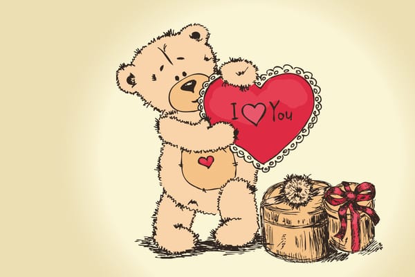 Обои медведь, valentines day, teddy bear, день влюбленных, тедди, i love you, подарок