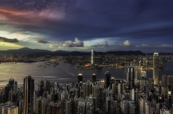 Обои закат, Causeway Bay, Hong Kong