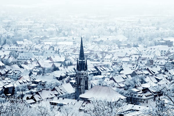 Обои зима, город, Harz, Wernigerode