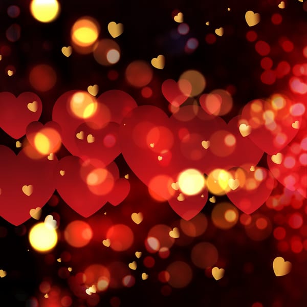 Обои сердечки, bokeh, Valentine's Day, romantic, red, love, hearts