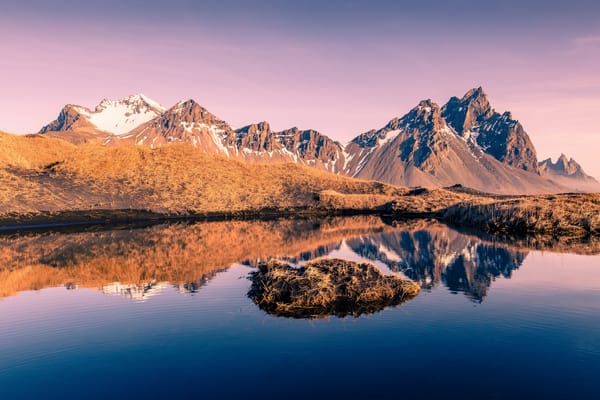 Обои Iceland, горы, озеро, Исландия, Vesturhorn, отражение, Auster-Skaftafellssysla