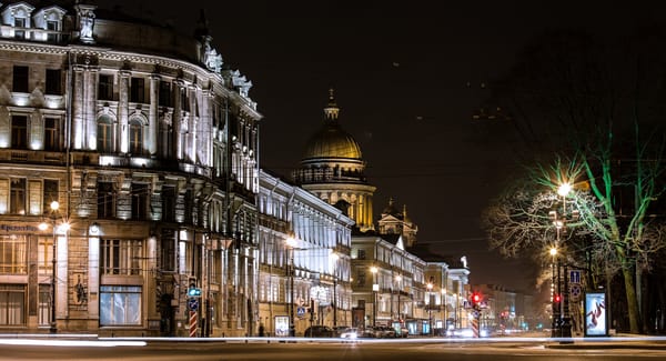 Обои санкт-петербург, дорога, St. Petersburg, улица, фонари, ночь, Russia, питер, огни