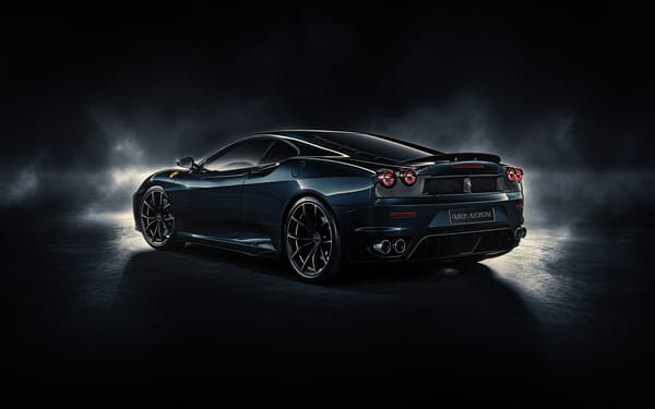 Обои Ferrari, Midnight Black, rear, by DuronDesign, F430