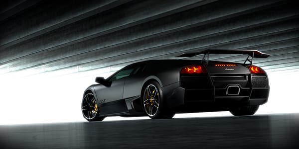 Обои Lamborghini, мурселаго, ламборджини, black, чёрный, матовый, Murcielago, ламборгини, задняя часть, LP670-4