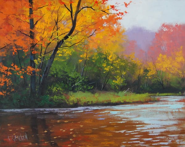 Обои РИСУНОК, AUTUMN STREAM, АРТ, ARTSAUS