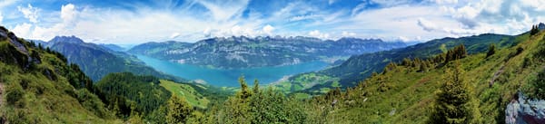 Обои Läuferberg, ultra HD, горы, Näfels, multi monitors, швейцария, Switzerland