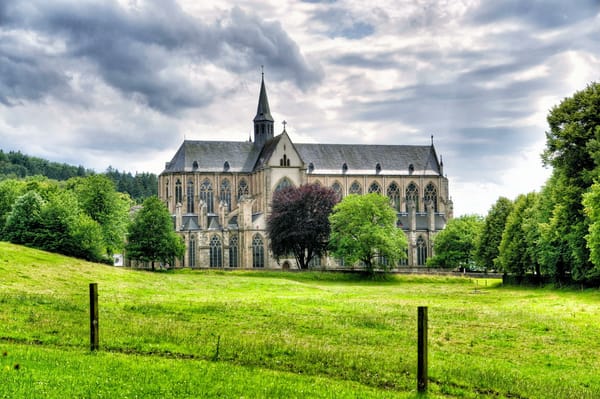 Обои Altenberg, Germany, деревья, Альтенберг, трава, собор, пейзаж, Германия
