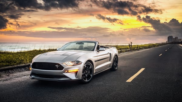 Обои Ford, Convertible, закат, Mustang GT, California, 2019