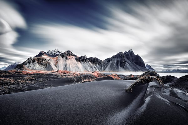 Обои природа, горы, берег, Vestrahorn Islande